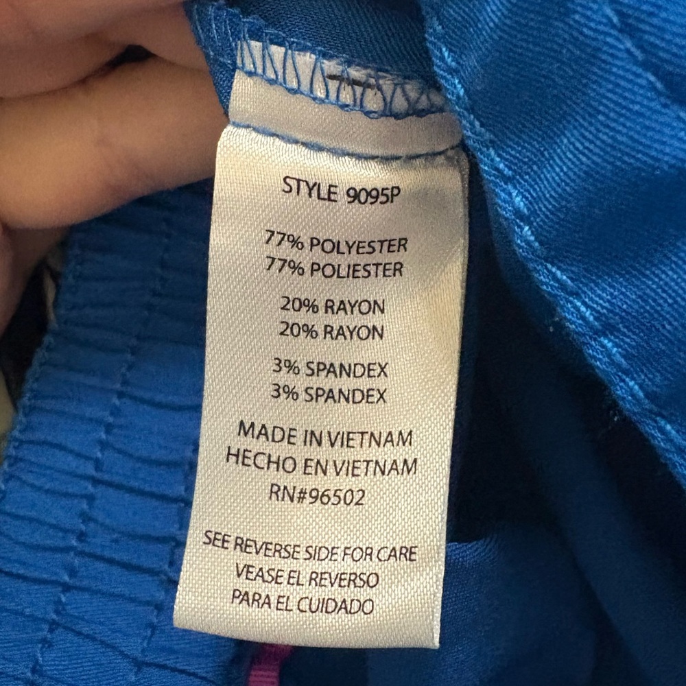 Healing Hands Women’s Taylor scrub pant in Royal Blue sz Small Petite 29”inseam - Picture 7 of 8